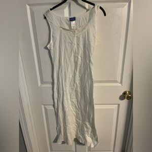 White Sleeveless Slip Dress